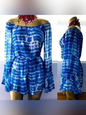 Tie-Dye Silky Bohemian SHORTS ROMPER Size S
